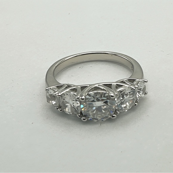 Classic Silver Diamond Rings Set - Picture 3 of 4